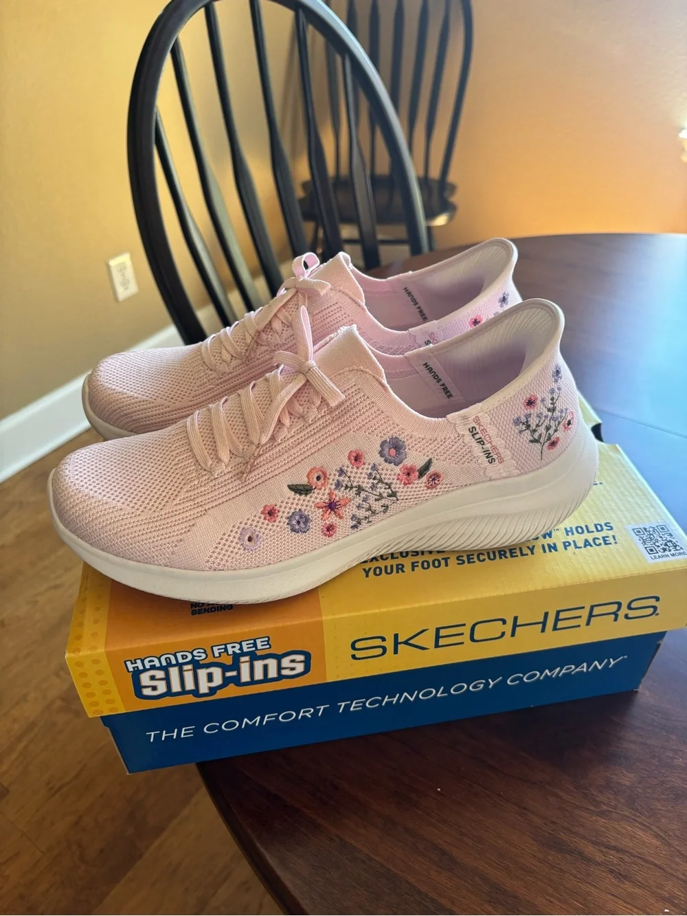 Skechers Women’s Light Pink Knit Slip-On Athletic Sneakers